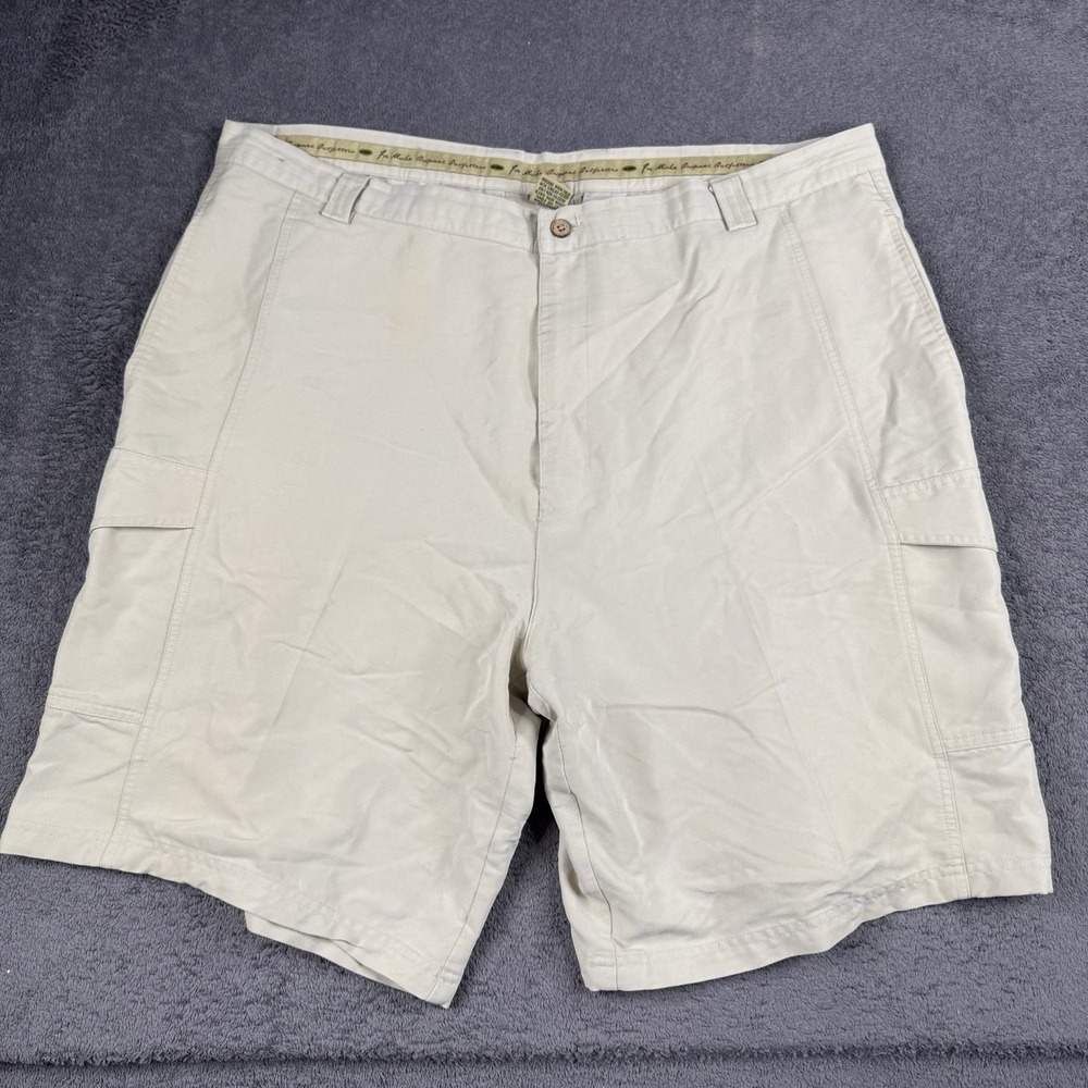 Joe Marlin Cargo Shorts Adult Size 42 Beige Khaki Pockets Flat Front Mens